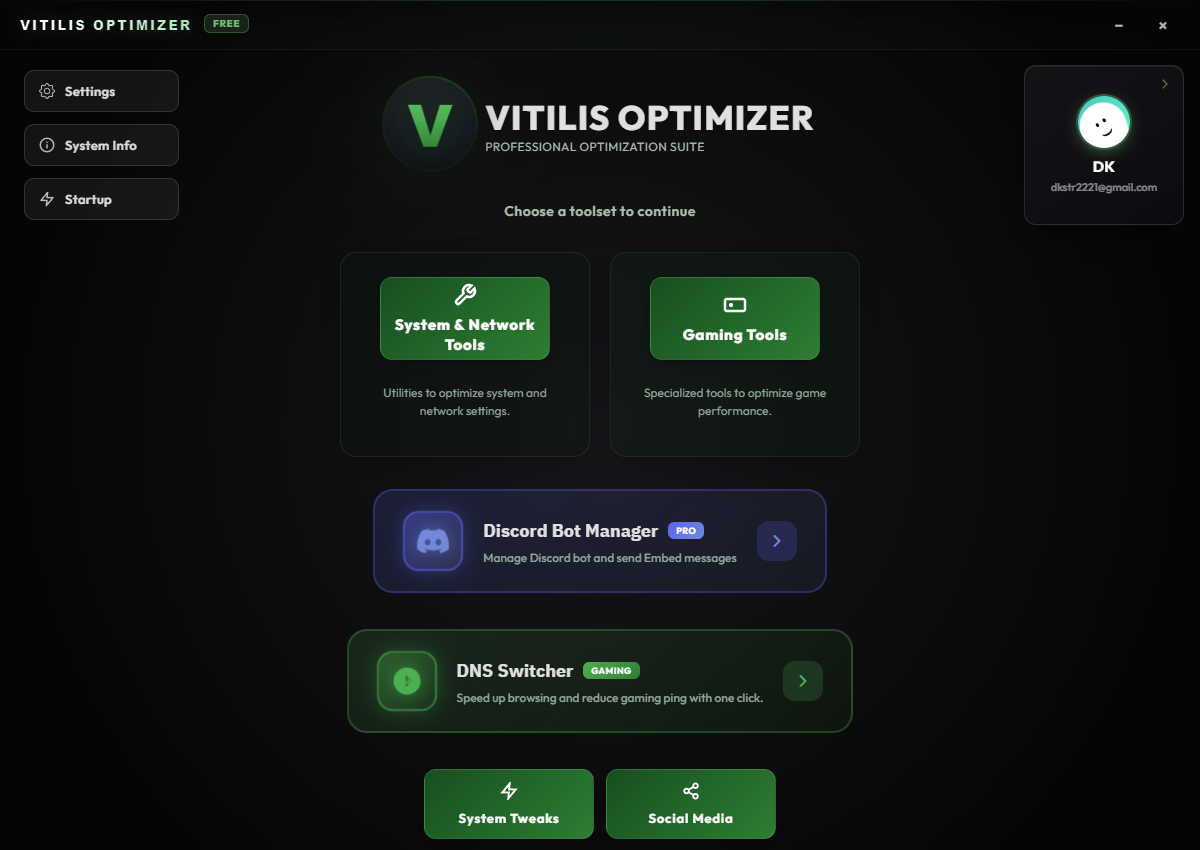 Vitilis Optimizer Interface