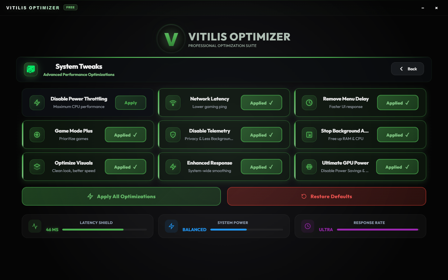 Vitilis Optimizer v2.1.0 - DKSTR & X1V